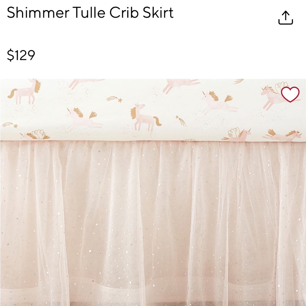 Pottery Barn Shimmer Tulle Crib Skirt